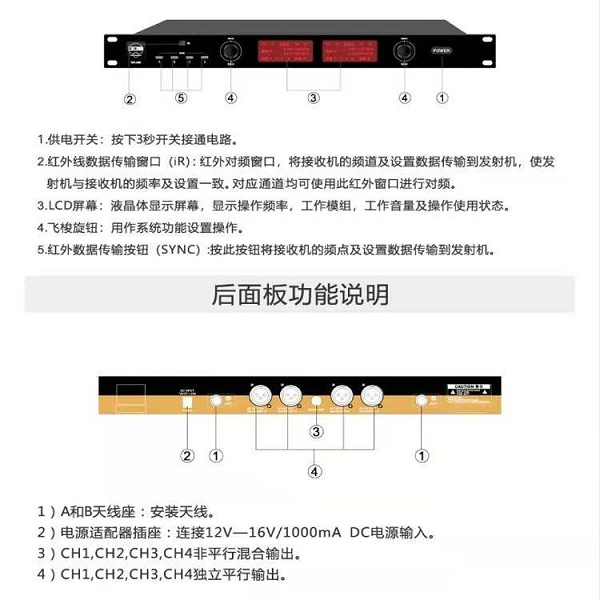 BBS商用話筒 WH900話筒 無線會議話筒 1拖4無線會議麥克風(fēng)-BBS話筒
